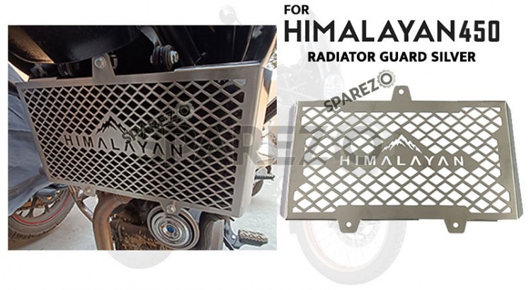 Fit For Royal Enfield New Himalayan 450 Oil Cooler Radiator Guard Silver - SPAREZO